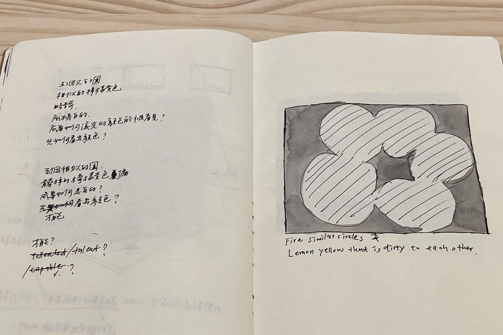 〈草圖桌〉一隅（攝影：林沛瑤）